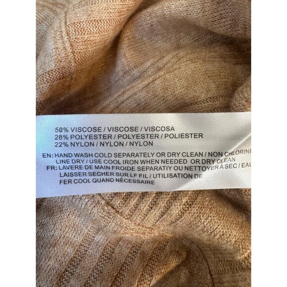 2/$30 NWT Band Of The Free XS Tan Ribbed Long Pleated Sleeve Sweater - Picture 10 of 11